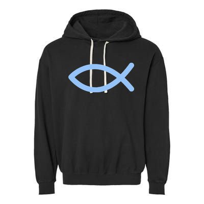Ichthys Ichthus Christian Symbol Jesus Fish Garment-Dyed Fleece Hoodie