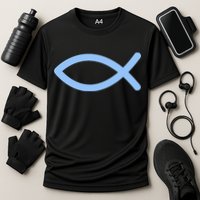 Ichthys Ichthus Christian Symbol Jesus Fish Cooling Performance Crew T-Shirt