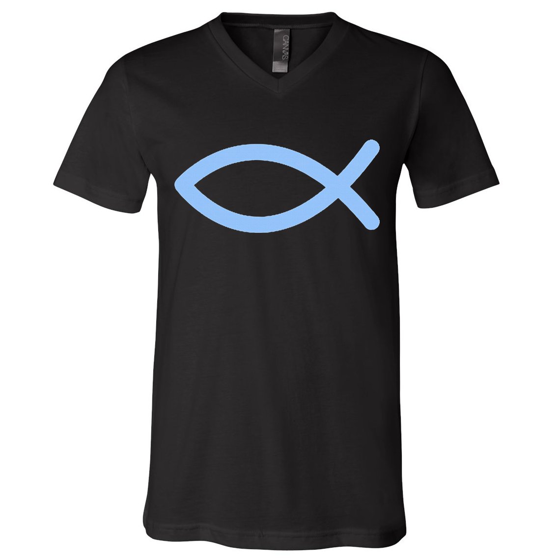 Ichthys Ichthus Christian Symbol Jesus Fish V-Neck T-Shirt