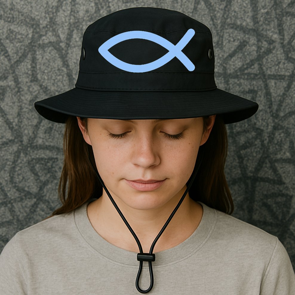 Ichthys Ichthus Christian Symbol Jesus Fish Bucket Hat