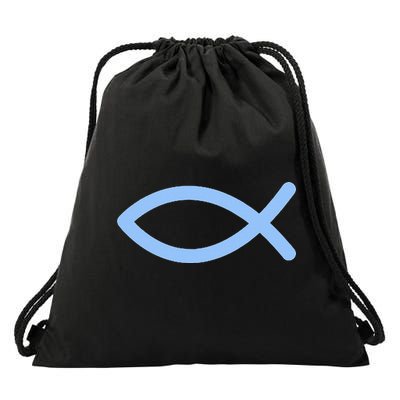 Ichthys Ichthus Christian Symbol Jesus Fish Drawstring Bag