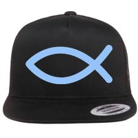 Ichthys Ichthus Christian Symbol Jesus Fish Flat Bill Trucker Hat