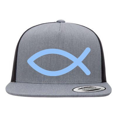 Ichthys Ichthus Christian Symbol Jesus Fish Flat Bill Trucker Hat