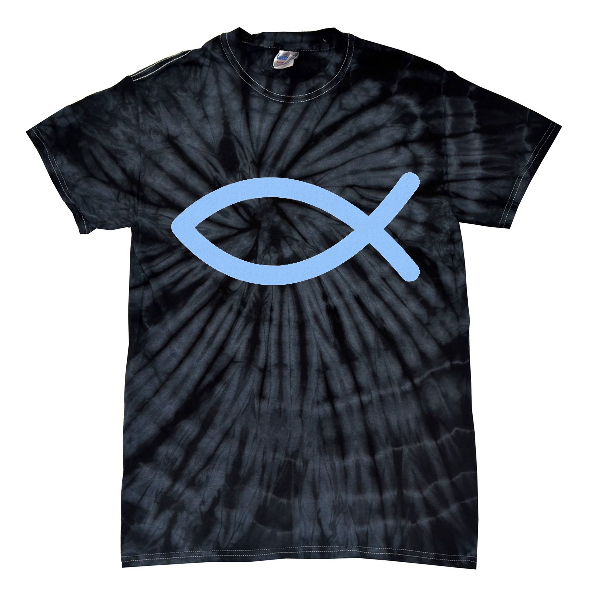 Ichthys Ichthus Christian Symbol Jesus Fish Tie-Dye T-Shirt