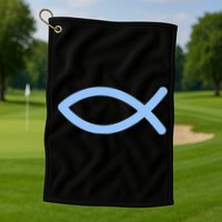 Ichthys Ichthus Christian Symbol Jesus Fish Golf Towel