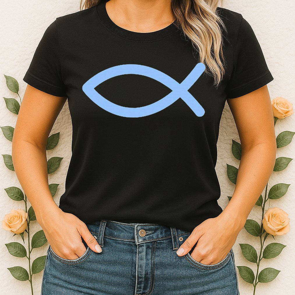 Ichthys Ichthus Christian Symbol Jesus Fish Womens T-Shirt