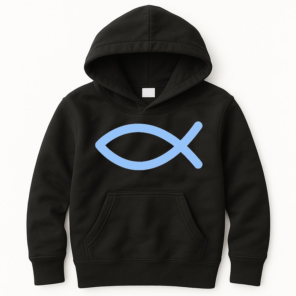 Ichthys Ichthus Christian Symbol Jesus Fish Kids Hoodie