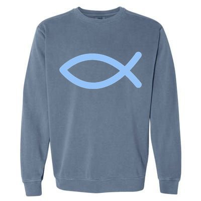 Ichthys Ichthus Christian Symbol Jesus Fish Garment-Dyed Sweatshirt