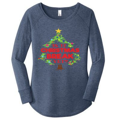 Is It Christmas Break Yet Funny Holiday Gift Women's Perfect Tri Tunic Long Sleeve Shirt