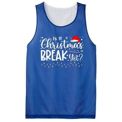 Is It Christmas Break Yet Funny Xmas Holiday Teacher Cute Gift Mesh Reversible Basketball Jersey Tank