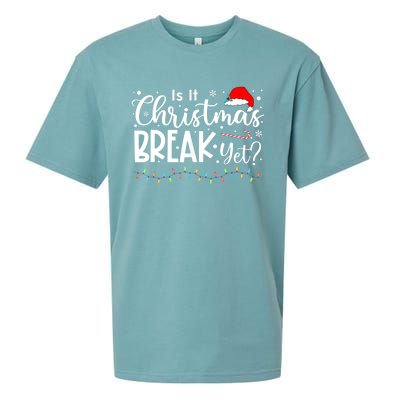 Is It Christmas Break Yet Funny Xmas Holiday Teacher Cute Gift Sueded Cloud Jersey T-Shirt