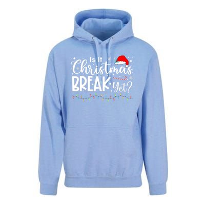 Is It Christmas Break Yet Funny Xmas Holiday Teacher Cute Gift Unisex Surf Hoodie