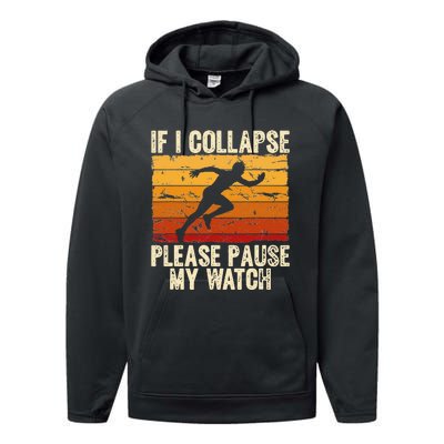 If I collapse Please Pause my Watch Retro Running Performance Fleece Hoodie