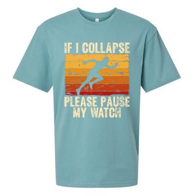 If I collapse Please Pause my Watch Retro Running Sueded Cloud Jersey T-Shirt