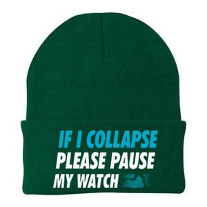 If I Collapse Please Pause My Watch Running Marathon Runner Knit Cap Winter Beanie