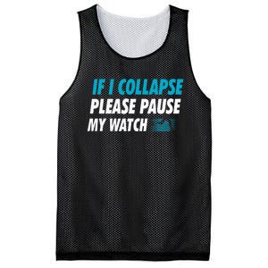 If I Collapse Please Pause My Watch Running Marathon Runner Mesh Reversible Basketball Jersey Tank