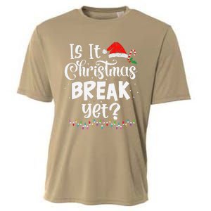 Is It Christmas Break Yet Funny Xmas Holiday Teacher Women Cooling Performance Crew T-Shirt