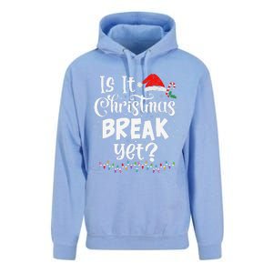 Is It Christmas Break Yet Funny Xmas Holiday Teacher Women Unisex Surf Hoodie