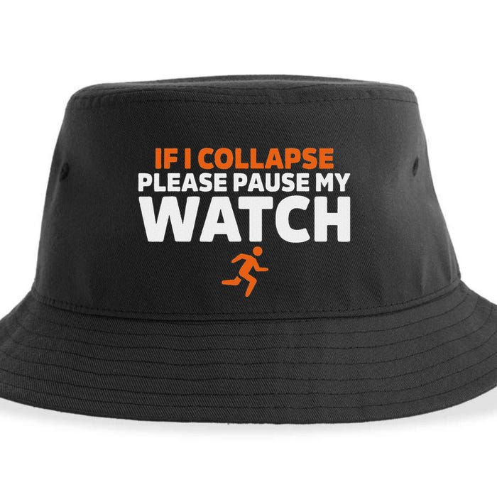 If I Collapse Please Pause My Watch Marathon Runner Running Sustainable Bucket Hat