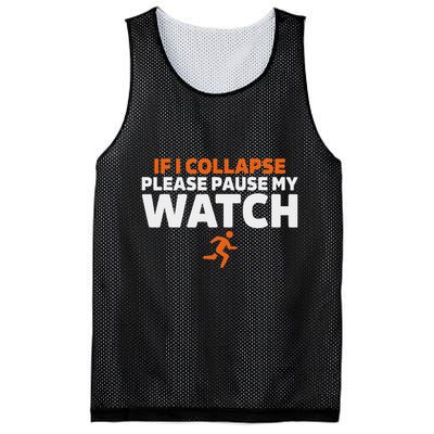 If I Collapse Please Pause My Watch Marathon Runner Running Mesh Reversible Basketball Jersey Tank
