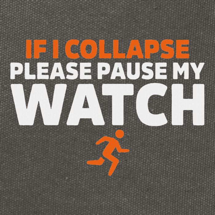 If I Collapse Please Pause My Watch Marathon Runner Running Cotton Canvas Backpack