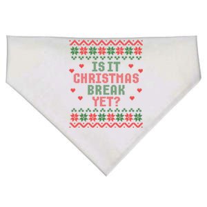 Is It Christmas Break Yet Funny Christmas Teacher Xmas Tree Gift USA-Made Doggie Bandana