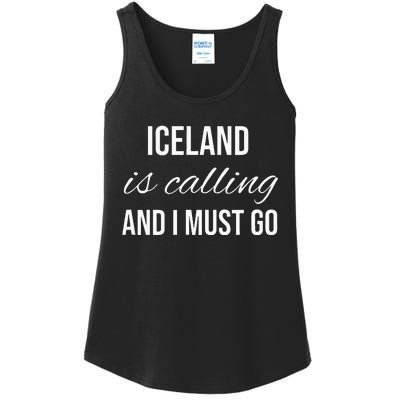 Iceland Is Calling And I Must Go Vacation Roots Iceland Ladies Essential Tank