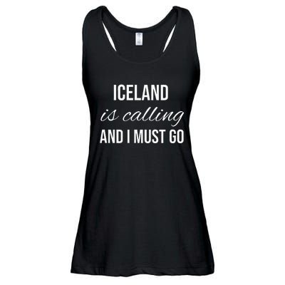 Iceland Is Calling And I Must Go Vacation Roots Iceland Ladies Essential Flowy Tank