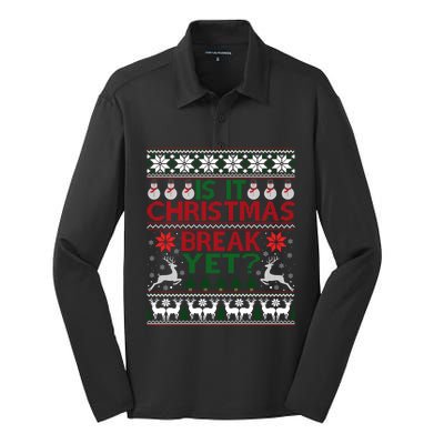 Is It Christmas Break Yet Fun School Office Before Christmas Gift Silk Touch Performance Long Sleeve Polo