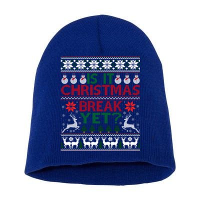 Is It Christmas Break Yet Fun School Office Before Christmas Gift Short Acrylic Beanie