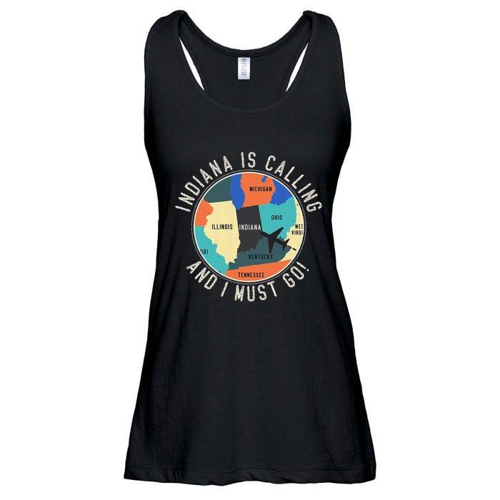 Indiana Is Calling And I Must Go Indiana State Ladies Essential Flowy Tank