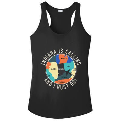Indiana Is Calling And I Must Go Indiana State Ladies PosiCharge Competitor Racerback Tank