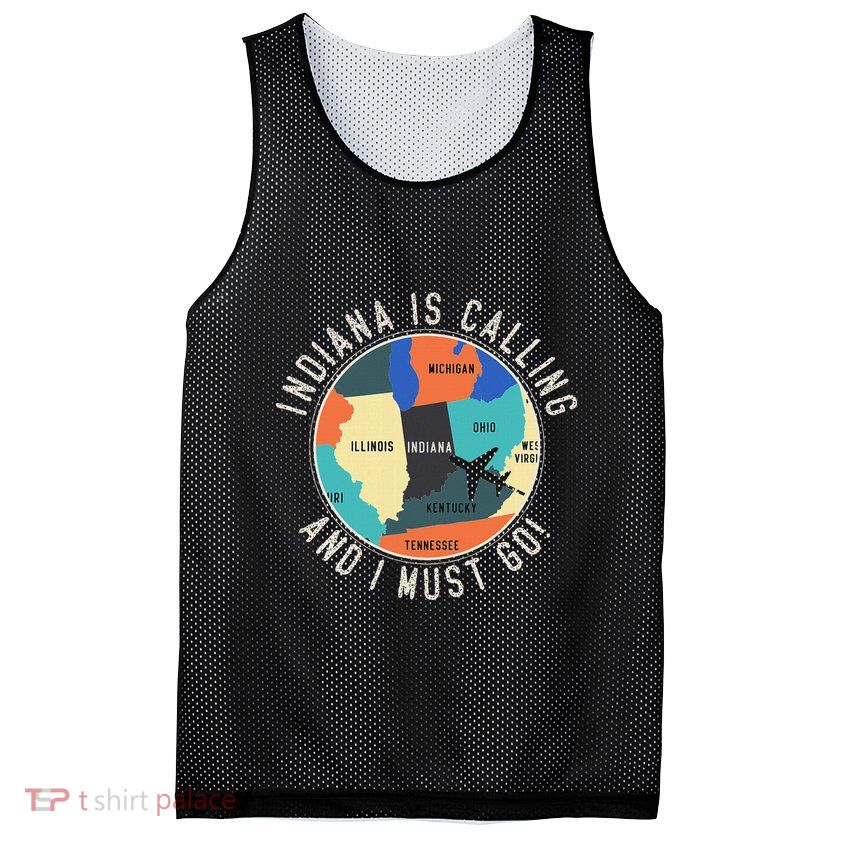 Indiana Is Calling And I Must Go Indiana State Mesh Reversible Basketball Jersey Tank