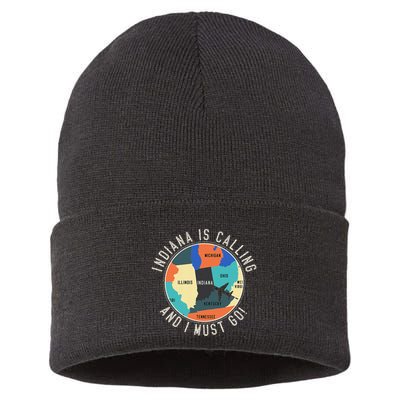 Indiana Is Calling And I Must Go Indiana State Sustainable Knit Beanie