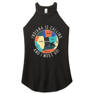 Indiana Is Calling And I Must Go Indiana State Women's Perfect Tri Rocker Tank