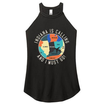 Indiana Is Calling And I Must Go Indiana State Women's Perfect Tri Rocker Tank