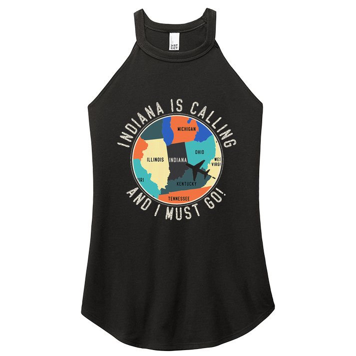 Indiana Is Calling And I Must Go Indiana State Women's Perfect Tri Rocker Tank