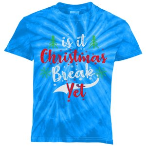 Is It Christmas Break Yet Santa Christmas Cute Family Pajama Gift Kids Tie-Dye T-Shirt