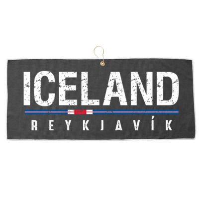 Iceland Large Microfiber Waffle Golf Towel