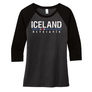 Iceland Women's Tri-Blend 3/4-Sleeve Raglan Shirt