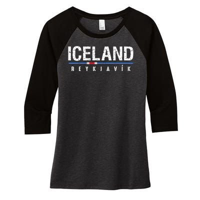 Iceland Women's Tri-Blend 3/4-Sleeve Raglan Shirt