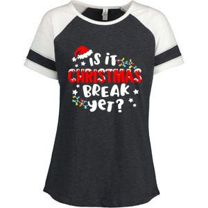 Is It Christmas Break Yet Christmas Elementary Teacher Enza Ladies Jersey Colorblock Tee