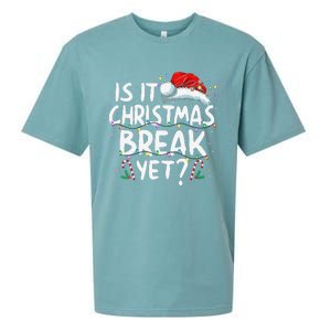 Is It Christmas Break Yet Funny Xmas Holiday Teacher Women Sueded Cloud Jersey T-Shirt