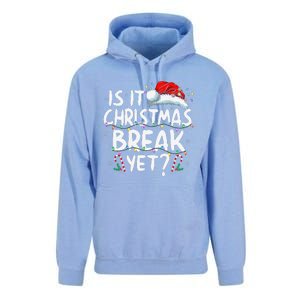 Is It Christmas Break Yet Funny Xmas Holiday Teacher Women Unisex Surf Hoodie