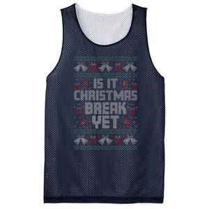 Is It Christmas Break Yet Funny Xmas Holiday Teacher Women Mesh Reversible Basketball Jersey Tank