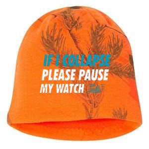 If I Collapse Please Pause My Watch Running Marathon Runner Kati - Camo Knit Beanie