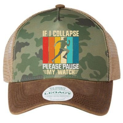 If I Collapse Please Pause My Watch Running Marathon Runner Legacy Tie Dye Trucker Hat