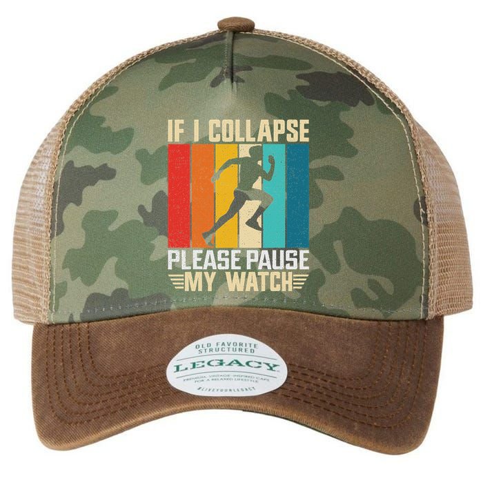 If I Collapse Please Pause My Watch Running Marathon Runner Legacy Tie Dye Trucker Hat