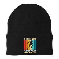 If I Collapse Please Pause My Watch Running Marathon Runner Knit Cap Winter Beanie