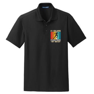 If I Collapse Please Pause My Watch Running Marathon Runner Dry Zone Grid Polo